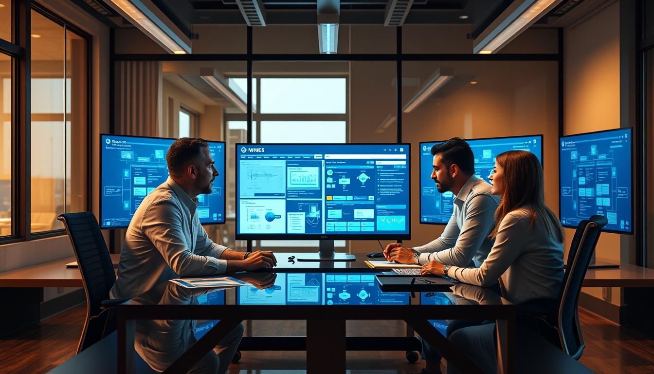 Business software development team collaboration